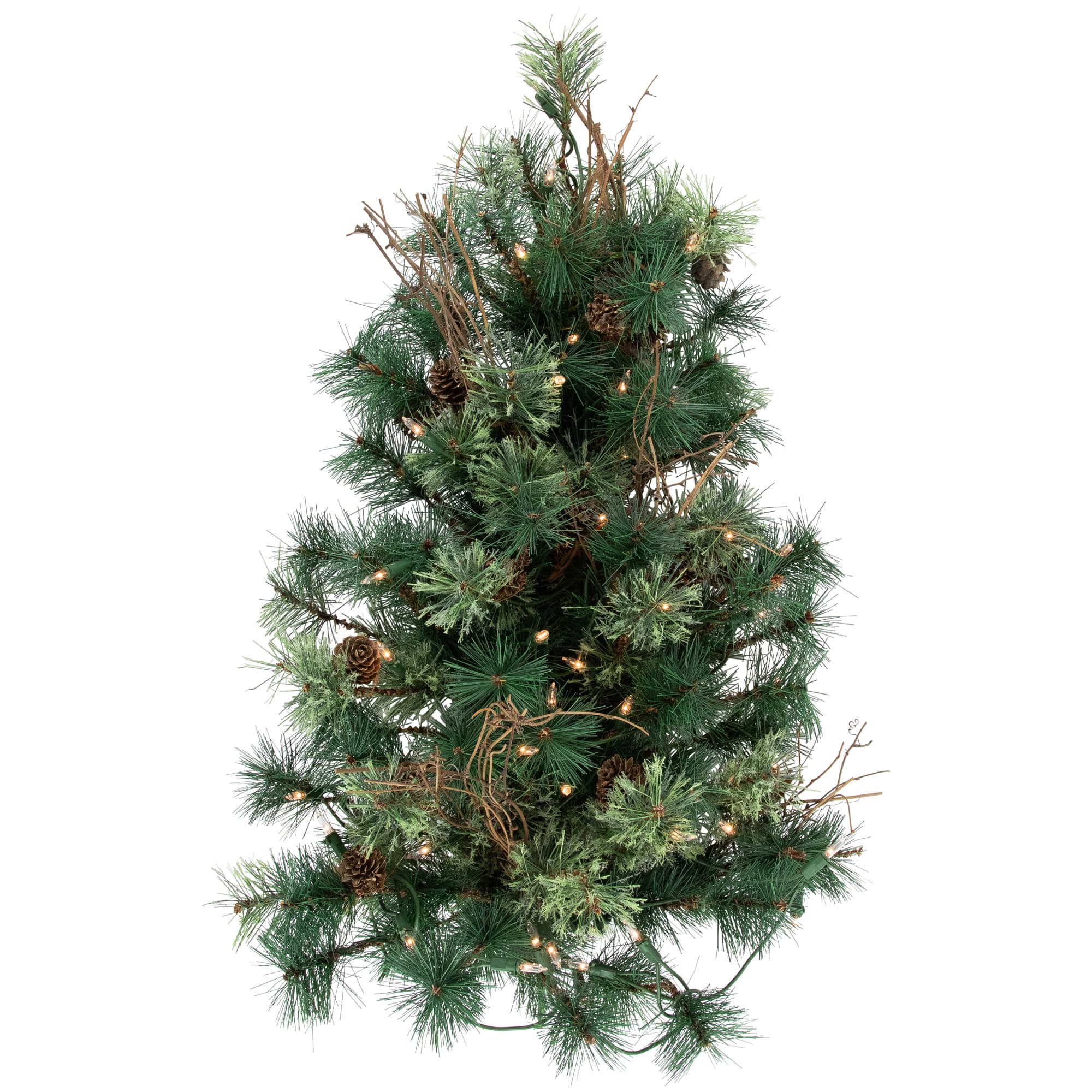 2ft. Pre-Lit Country Mixed Pine Artificial Christmas Wall Tree, Clear Lights